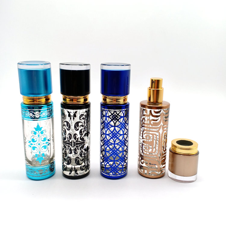 high quality luxury glass perfume bottle with pump sprayer