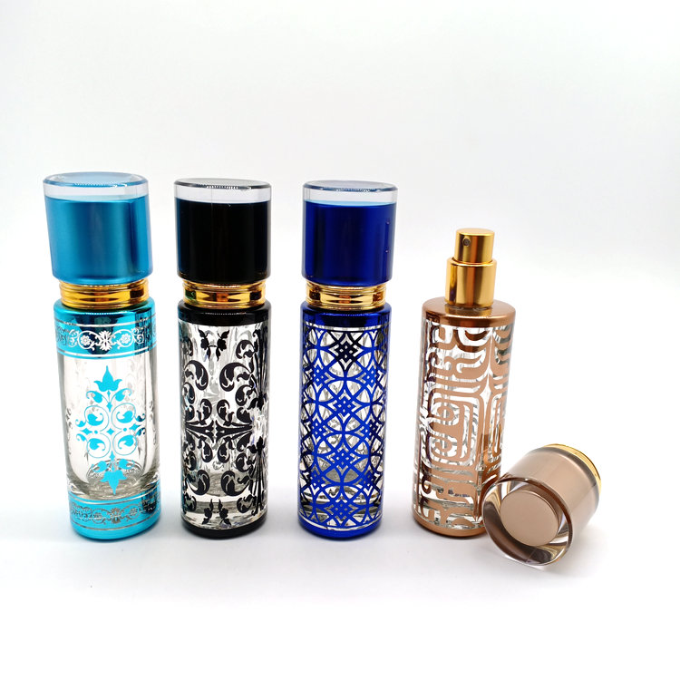 high quality luxury glass perfume bottle with pump sprayer