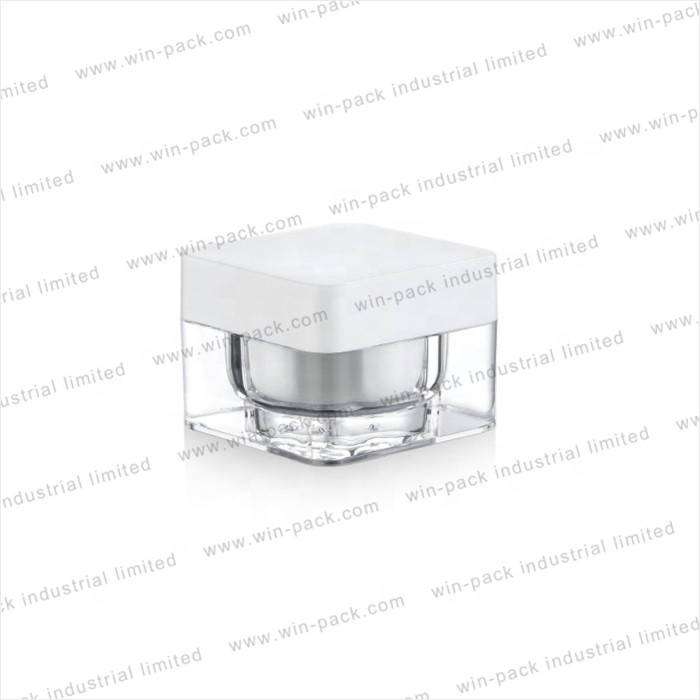 high quality new cosmetic packaging square purple color 5g 30g 50g acrylic cream jar