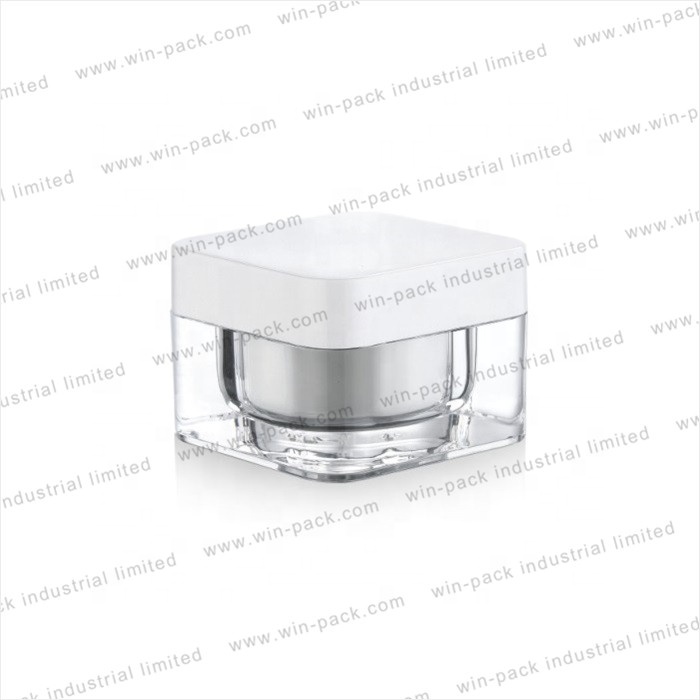 high quality new cosmetic packaging square purple color 5g 30g 50g acrylic cream jar