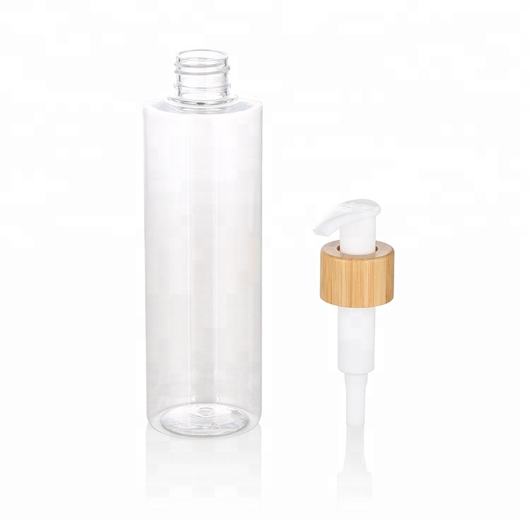 high quality new design empty 100ml 120ml plastic bamboo pump body lotion bottle