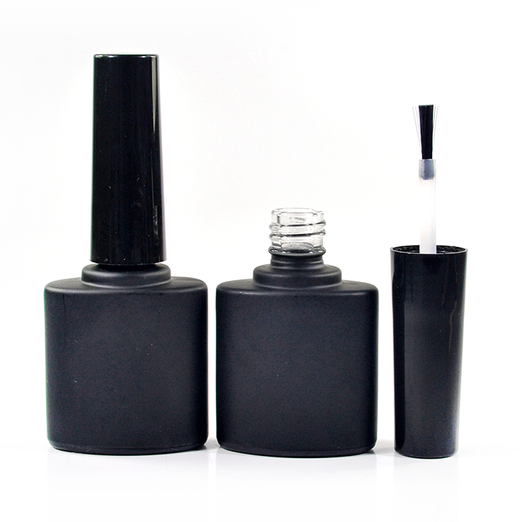 high quality oval 5ml 7ml 9ml 10ml 11ml 13ml 14ml 17ml clear black nail polish glass bottle with brush cap