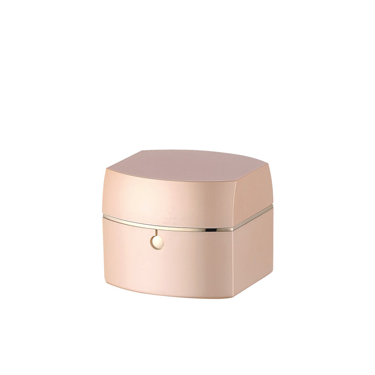 high quality pink square 30g 50g acrylic cream lotion jar with matte rose gold lid