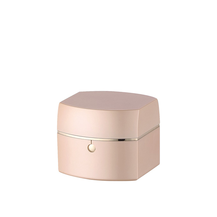 high quality pink square 30g 50g acrylic cream lotion jar with matte rose gold lid