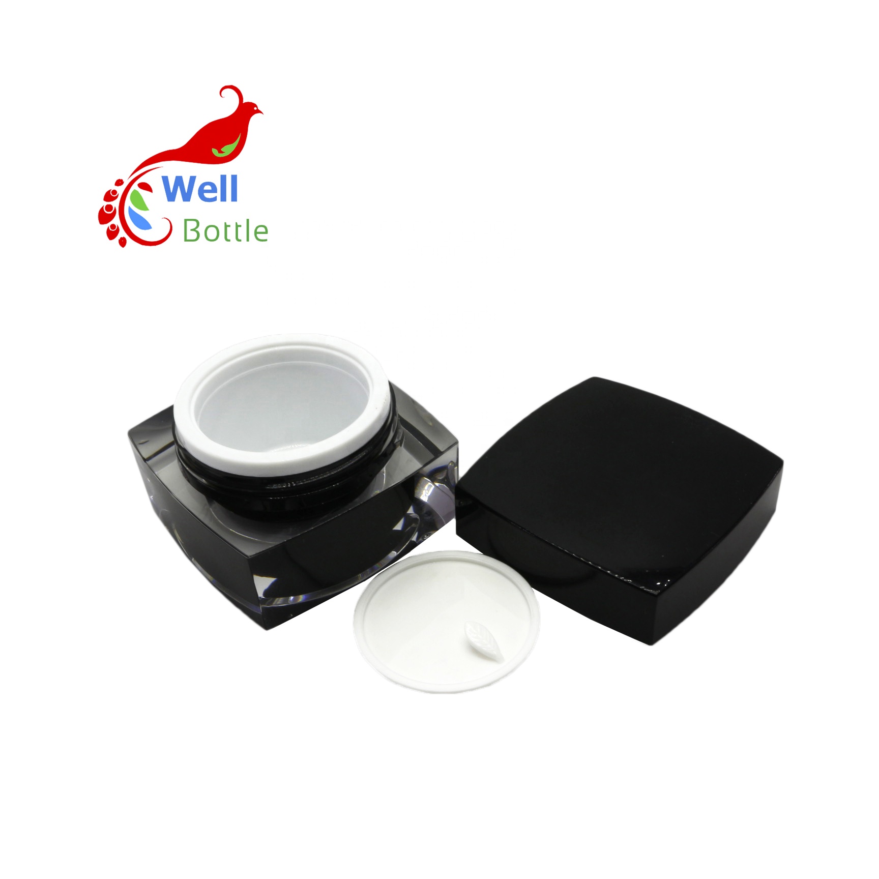 high quality refillable luxury acrylic cosmetic jars double wall face cream plastic jar ARB-024C