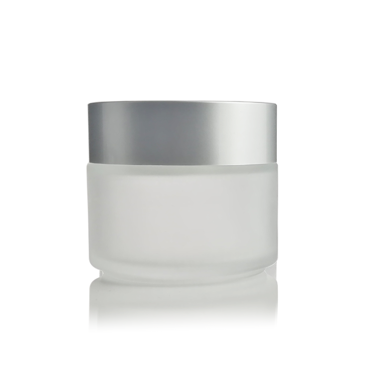 high quality screw cap face cream frosted glass jars and containers for cosmetic