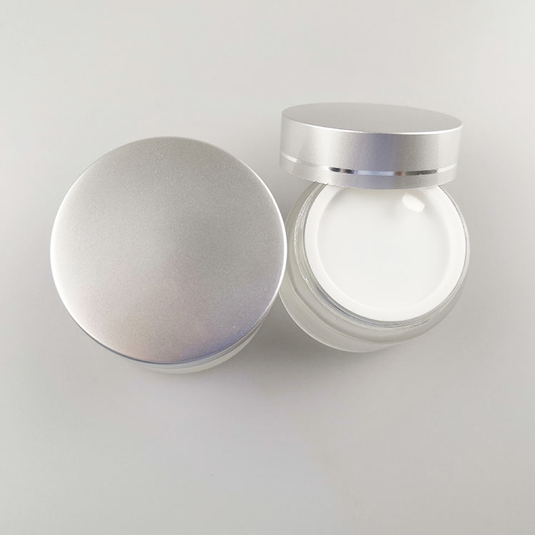 high quality screw cap face cream frosted glass jars and containers for cosmetic