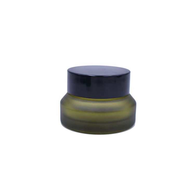 high quality small size frosted green color 0.5oz15g 15 ml cosmetic skin care concentrate cream jars glass