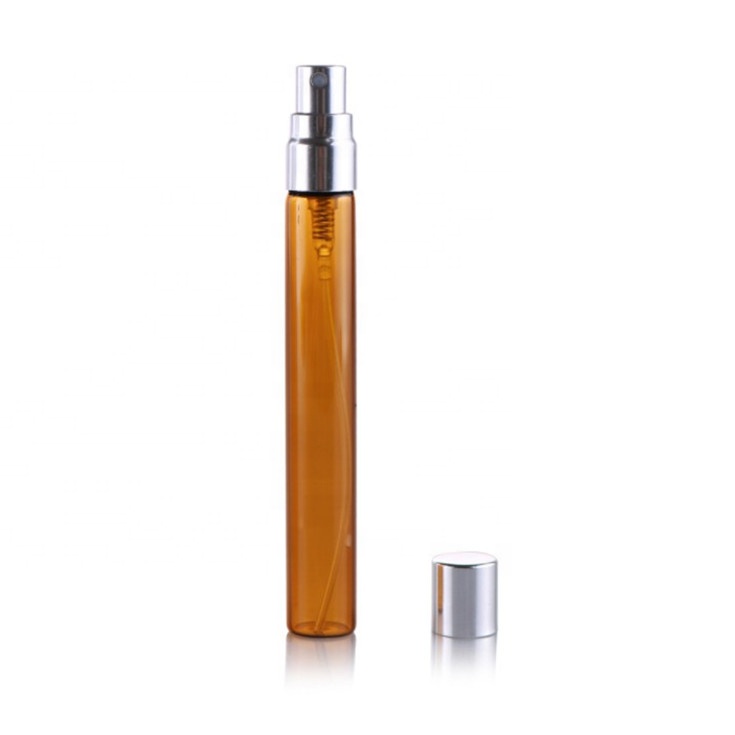 high quality small travel tube bottle 10ml amber mini perfume bottles 10 ml spray mist atomizer glass bottle