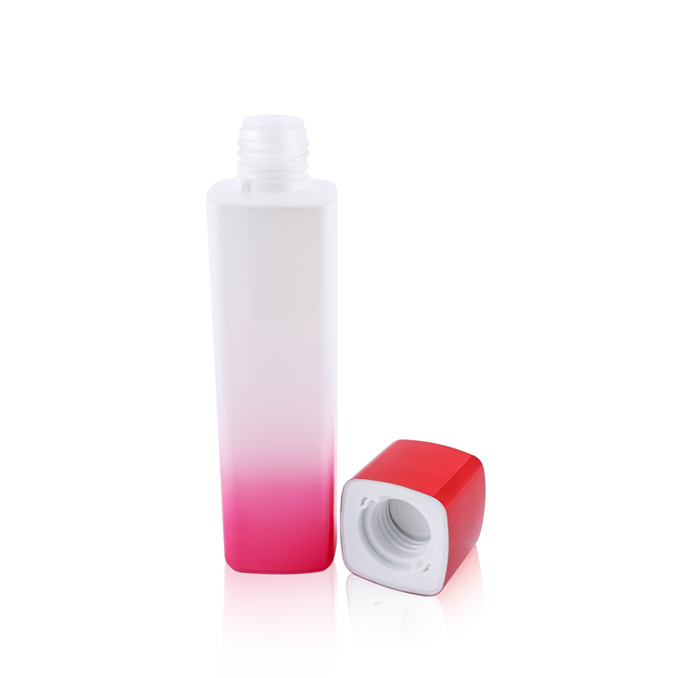 high quality square glass pink and white 120ml essence facial toner bottle biodegradable bottles for cosmetics