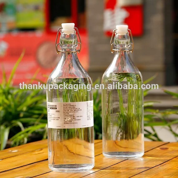 high quality swing top glass bottles 250ml 500ml 750ml 1000ml for beverage,water and spirit
