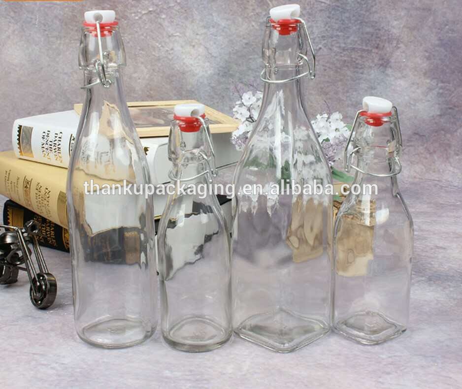 high quality swing top glass bottles 250ml 500ml 750ml 1000ml for beverage,water and spirit