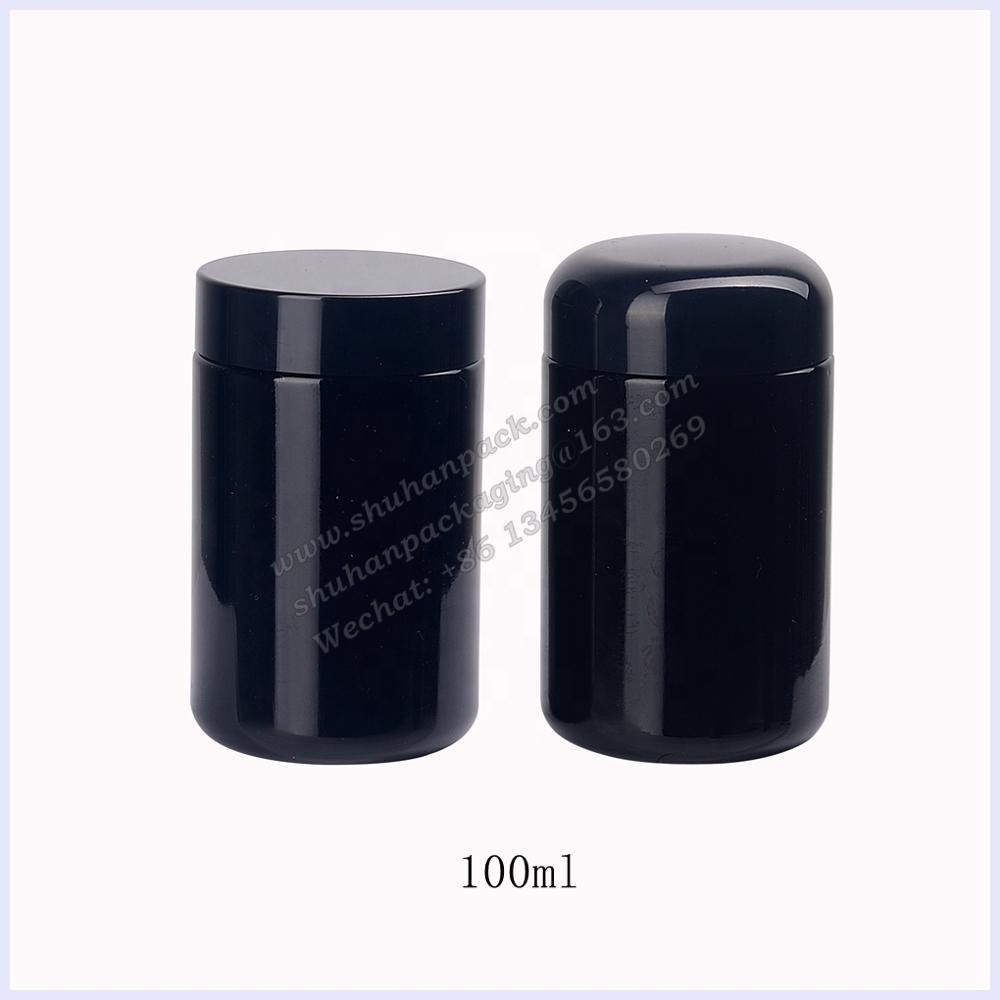 high quality tall glass container 100ml 150ml 200ml 250ml 500ml 1000 ml violet glass jar empty black glass storage jars