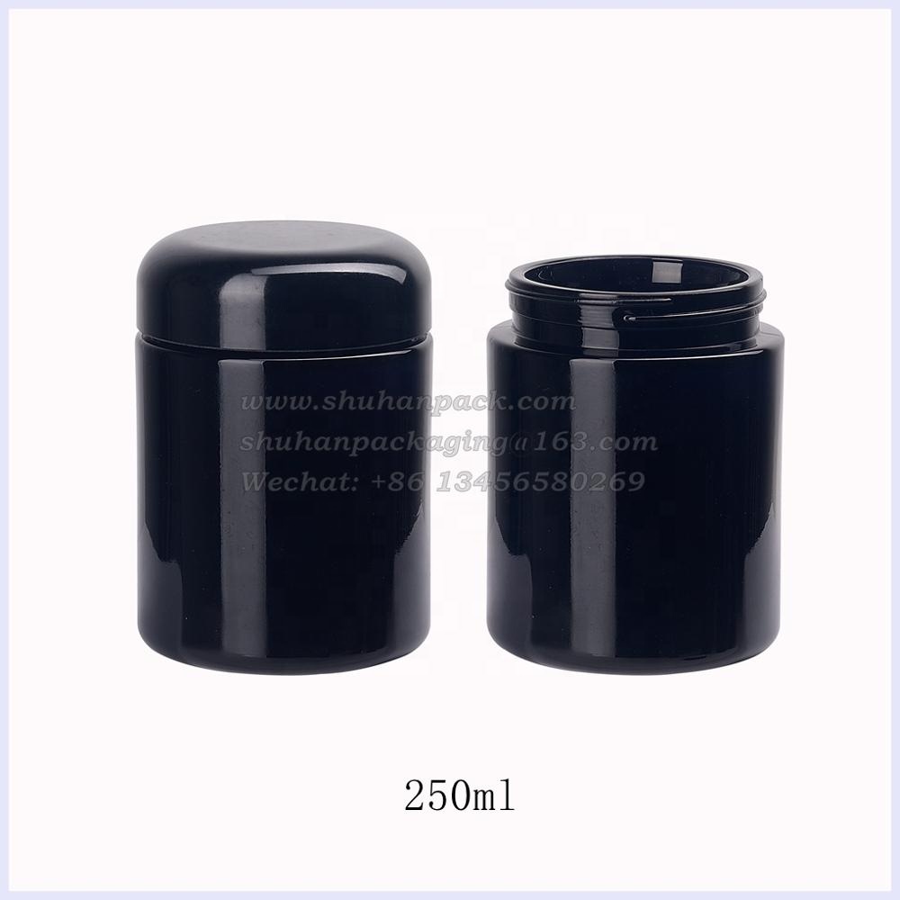 high quality tall glass container 100ml 150ml 200ml 250ml 500ml 1000 ml violet glass jar empty black glass storage jars