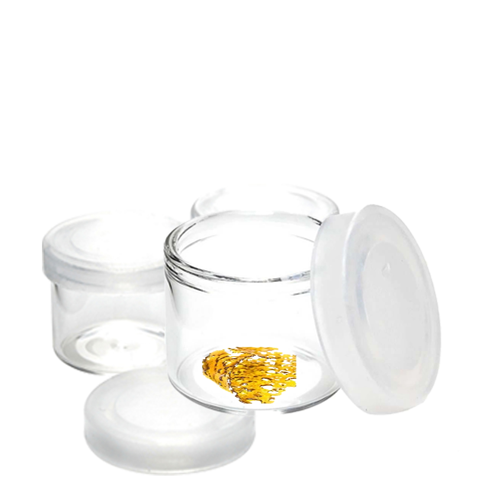 high quality transparent glass dab bottle for weed concentrate shatter oil wax crumble rosin budder