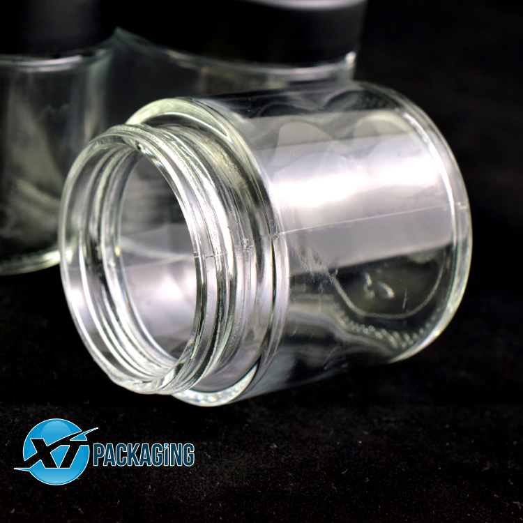 high quality transparent glass jars with child resistant lid cbd oil glass jar