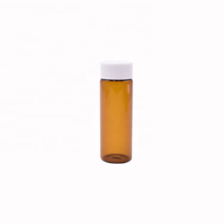 high quality tube glass pharmaceutical pill bottle, empty lower borosilicate 20 ml amber glass bottle for tablet