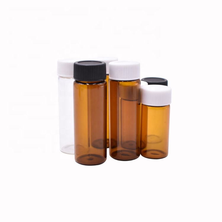 high quality tube glass pharmaceutical pill bottle, empty lower borosilicate 20 ml amber glass bottle for tablet