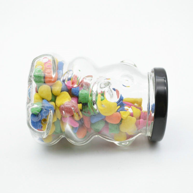 high quality wholesale 4oz 120ml cute bear shape honey candy jars glass unique with tinplate lid
