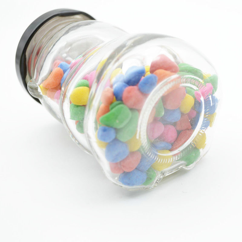 high quality wholesale 4oz 120ml cute bear shape honey candy jars glass unique with tinplate lid
