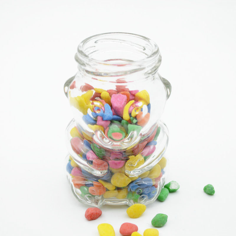 high quality wholesale 4oz 120ml cute bear shape honey candy jars glass unique with tinplate lid