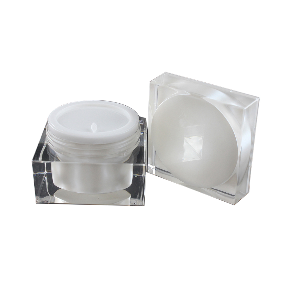 high quantity 30g white square shape plastic face cream jar, acrylic cosmetic container