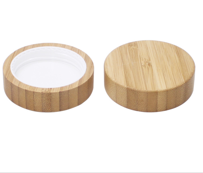 high temperature handling 1oz nature glass jar cosmetic, empty clear bamboo lid glass jar for cream