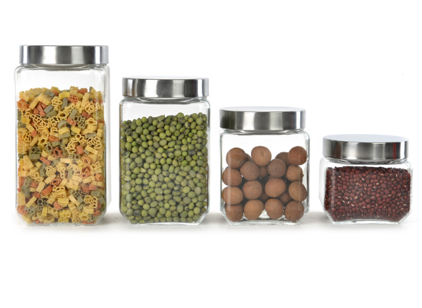 high white material 700ml glass jar for dried fruit and beans