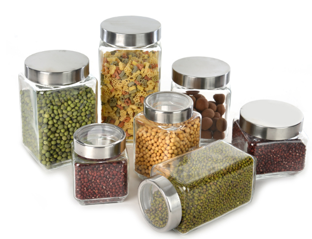 high white material 700ml glass jar for dried fruit and beans