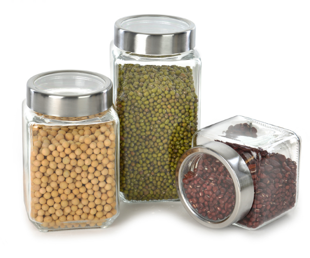 high white material 700ml glass jar for dried fruit and beans