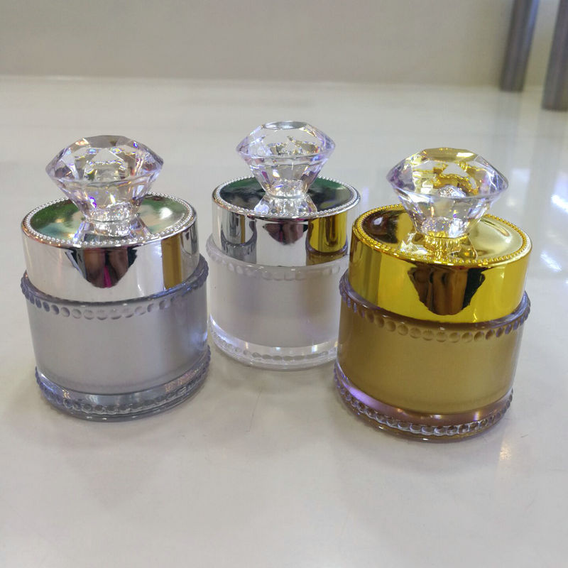 hiqh quality luxury spot 5 10gram diamond lid small cream jar