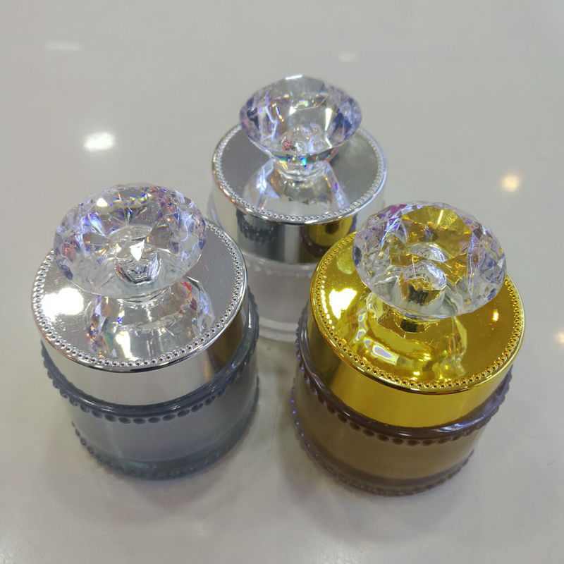 hiqh quality luxury spot 5 10gram diamond lid small cream jar