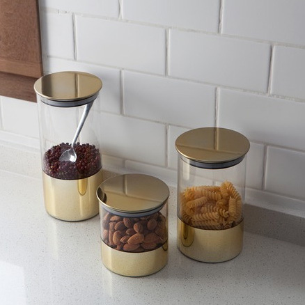 home storage organization decorate kitchen spice glass jars