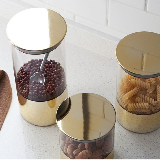 home storage organization decorate kitchen spice glass jars