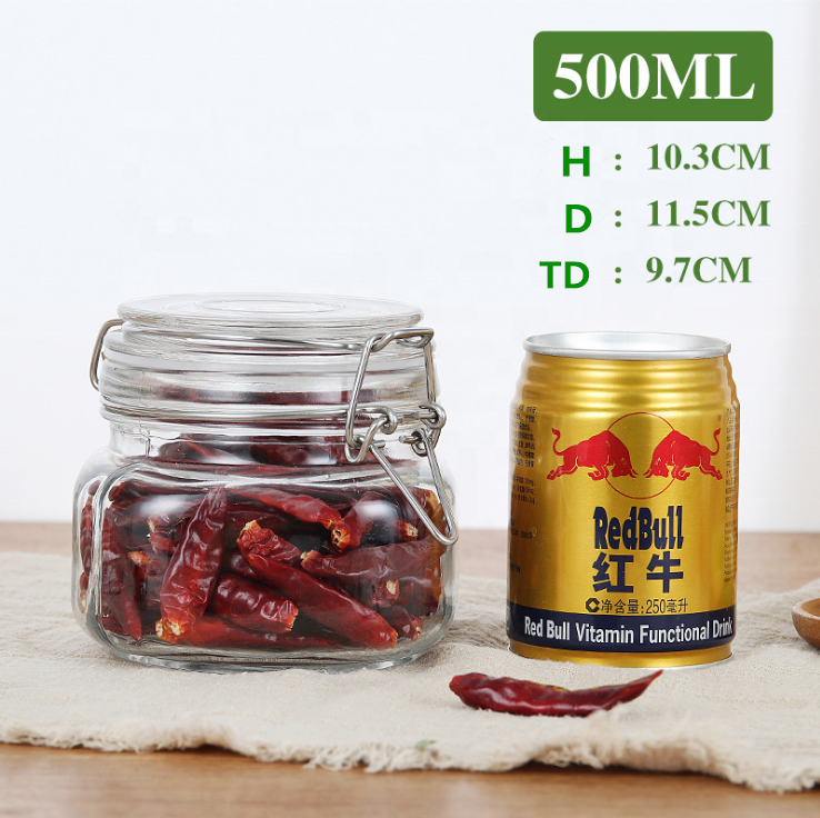 honey jam glass storage sealed jar with flip top cap glass storage jars