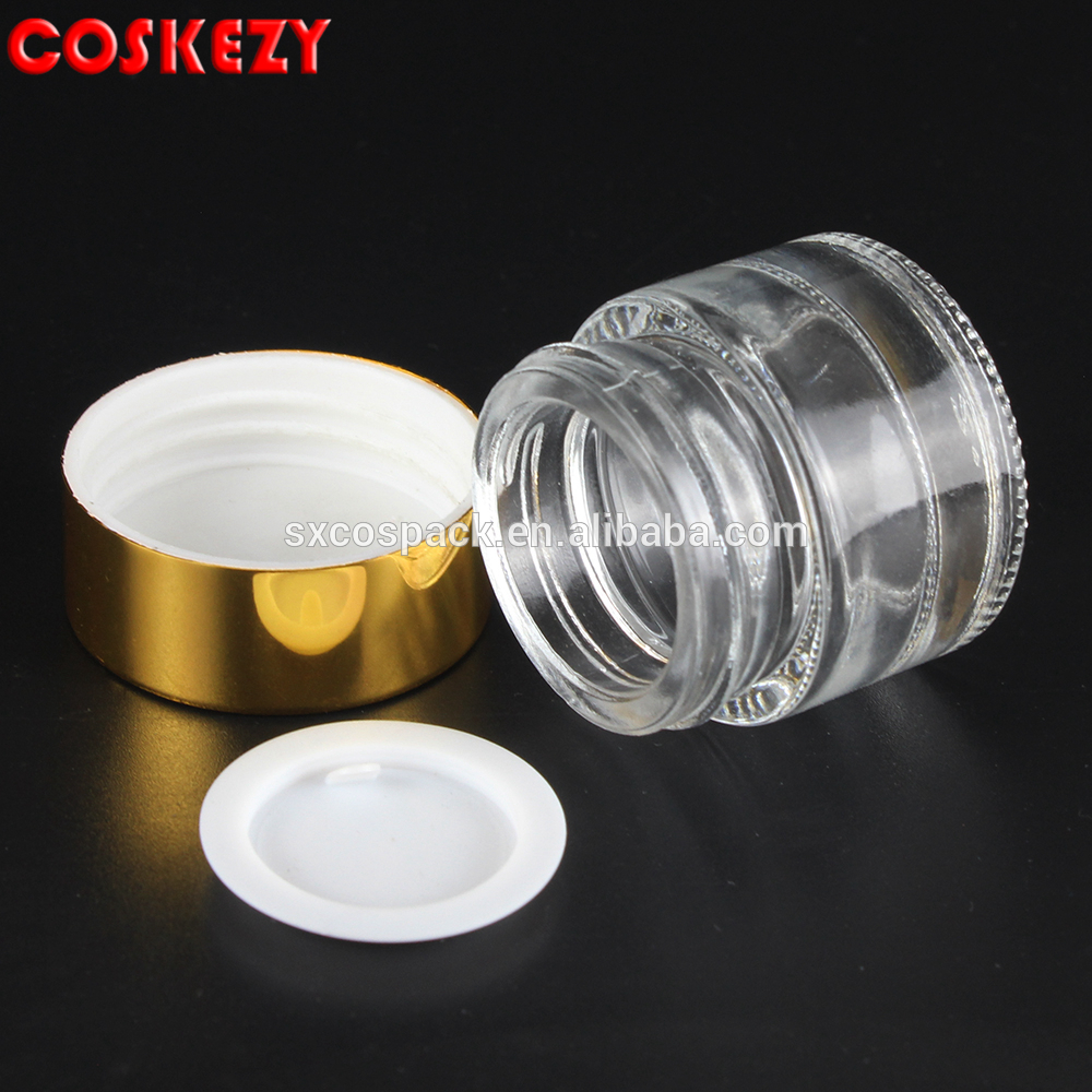 hot 100g clear glass cream jar facial mask container, emty glass bottle cream cosmetic packaging with lid