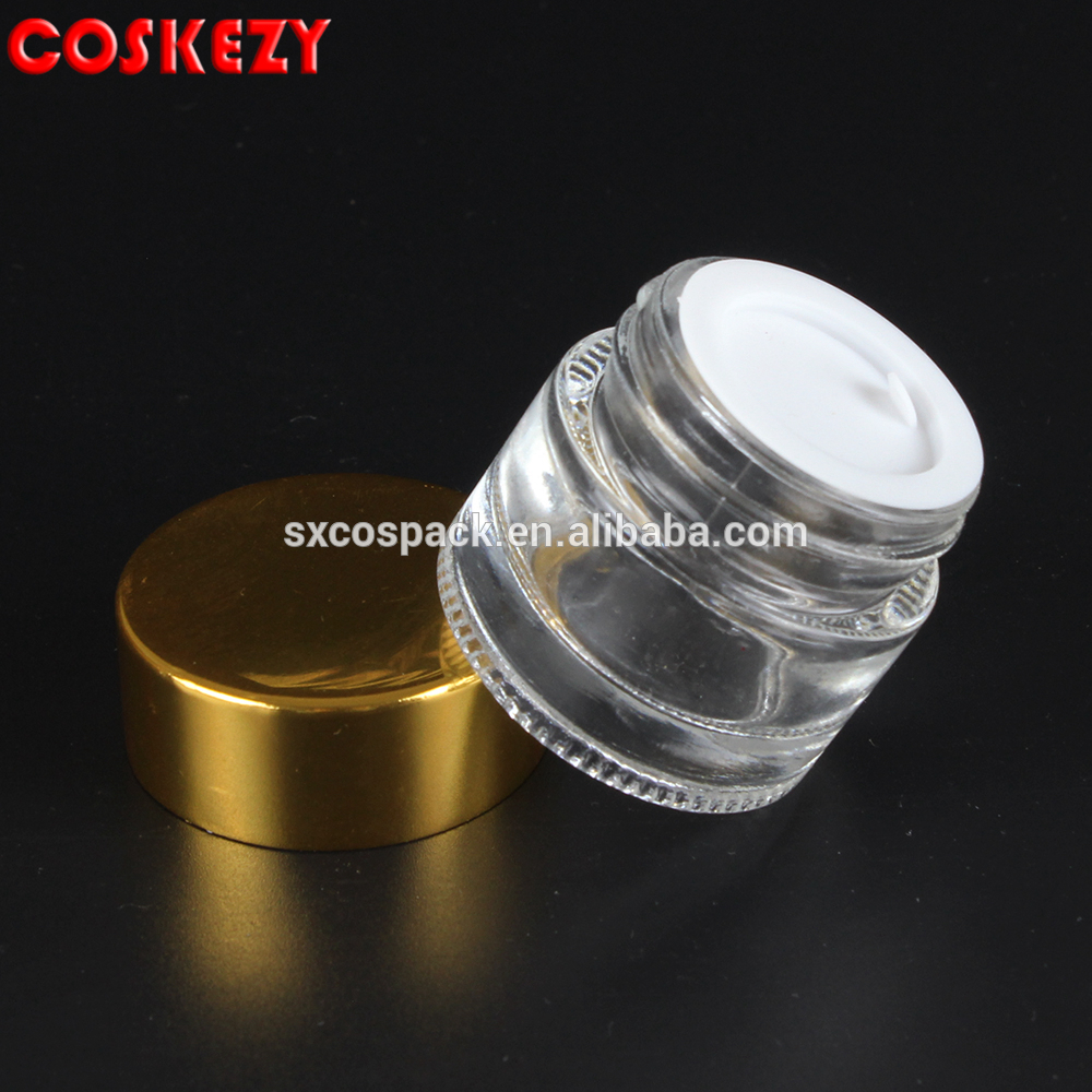 hot 100g clear glass cream jar facial mask container, emty glass bottle cream cosmetic packaging with lid