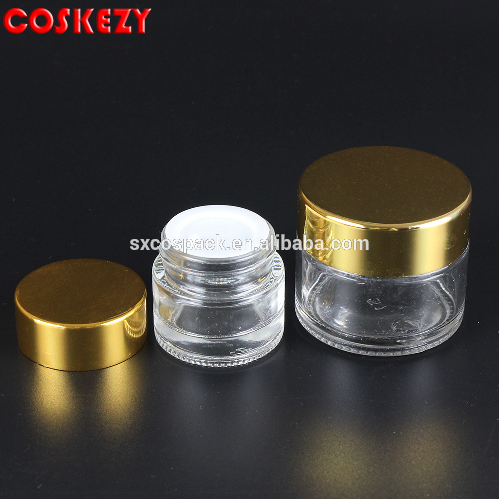 hot 100g clear glass cream jar facial mask container, emty glass bottle cream cosmetic packaging with lid