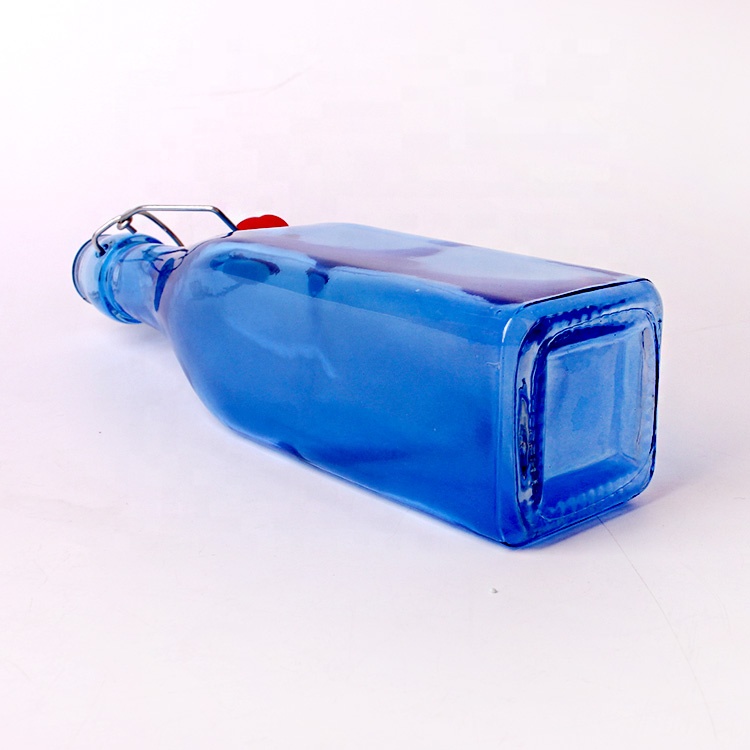 hot design colored 500ml glass beer bottle with lid