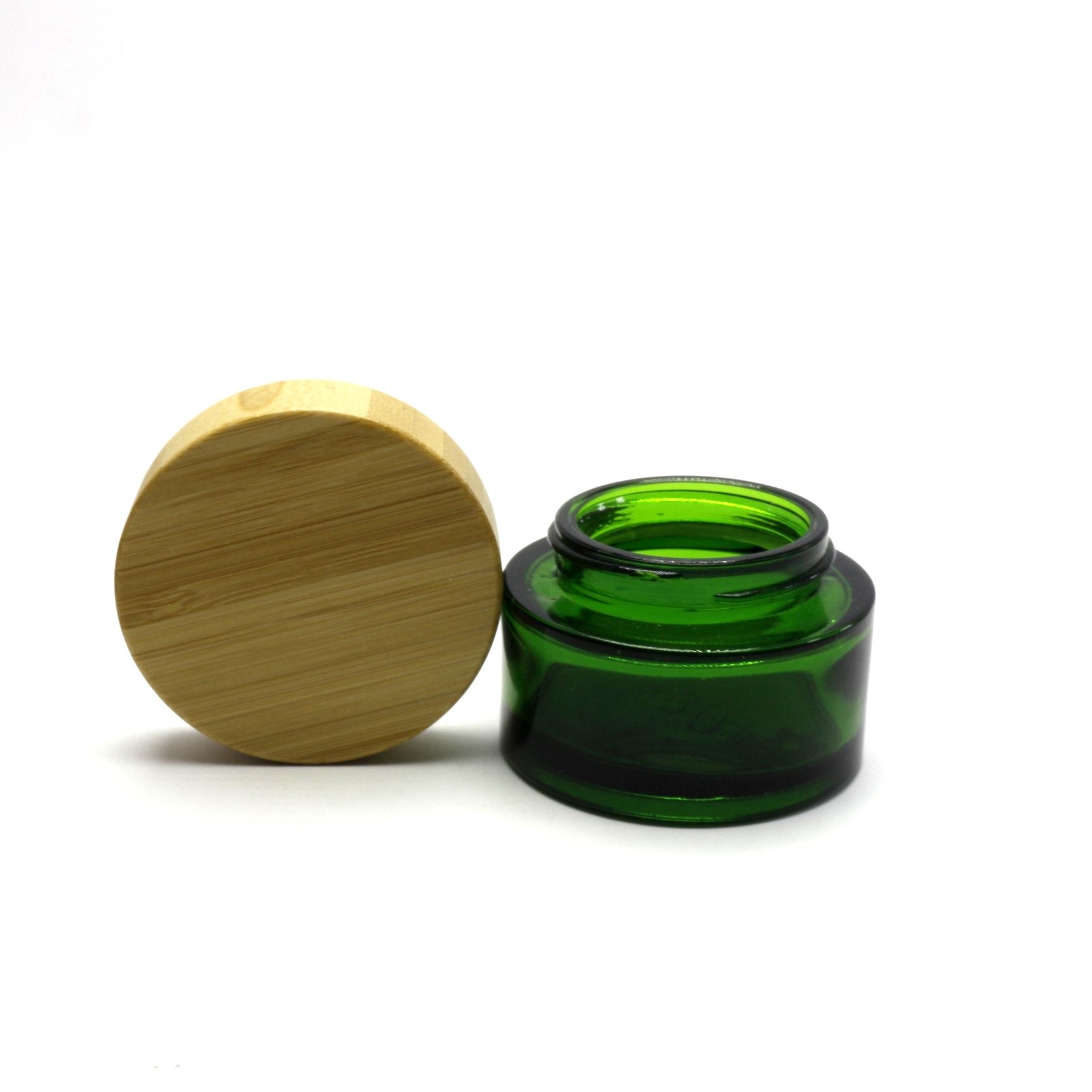 hot product glass eye face cream jar with wooden lid BJ-191R