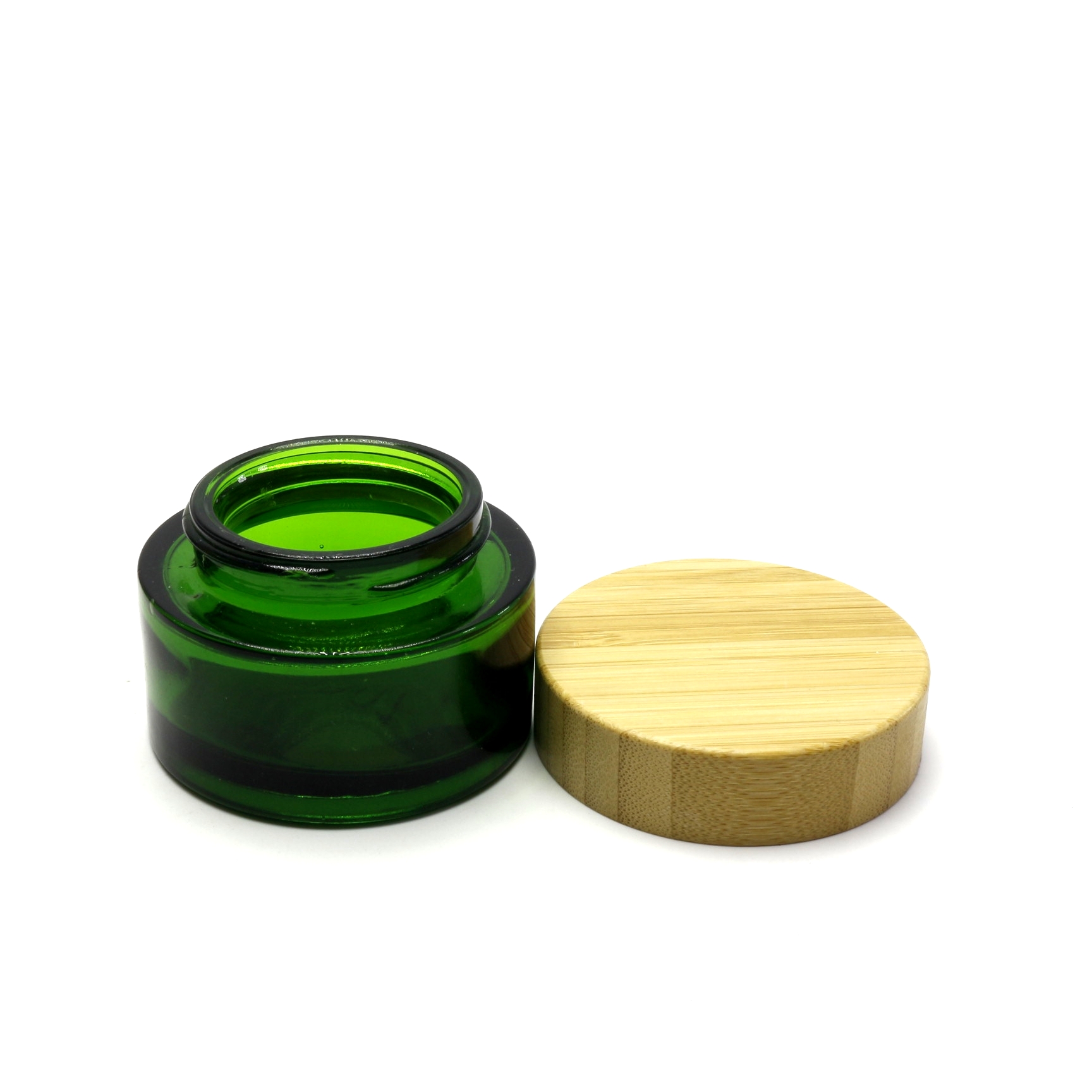 hot product glass eye face cream jar with wooden lid BJ-191R