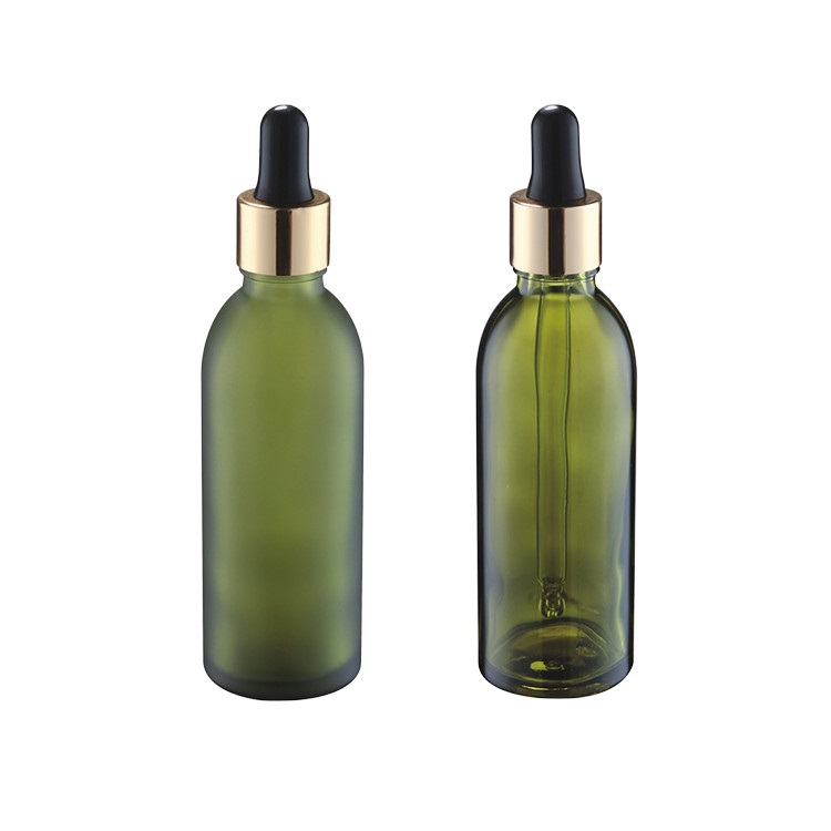 hot products 60ml high end beautiful cosmetic red frosted dropper glass bottle green dropper bottle for essential oil perfume