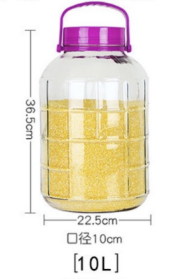 hot promotional 5L 10L 15L 20L high quality large wine storage jar with lid,glass masonbottle with lid plum wine
