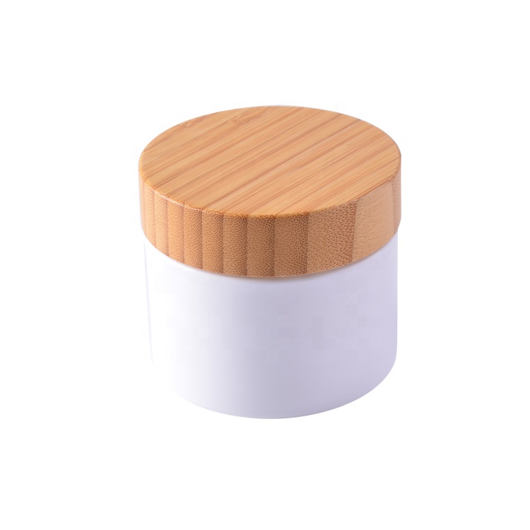 hot sale 100% nature food grade 5oz 150g cosmetic package plastic clay jar bamboo lid
