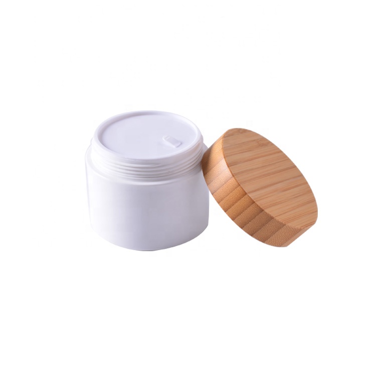 hot sale 100% nature food grade 5oz 150g cosmetic package plastic clay jar bamboo lid