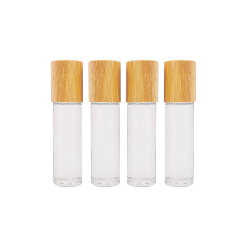 hot sale 10ml Glass Roll On Essential oil Bottle Lip Oil Container Tube with metal lid gold silver black cap