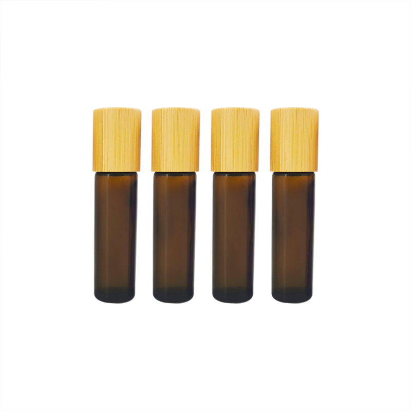 hot sale 10ml Glass Roll On Essential oil Bottle Lip Oil Container Tube with metal lid gold silver black cap