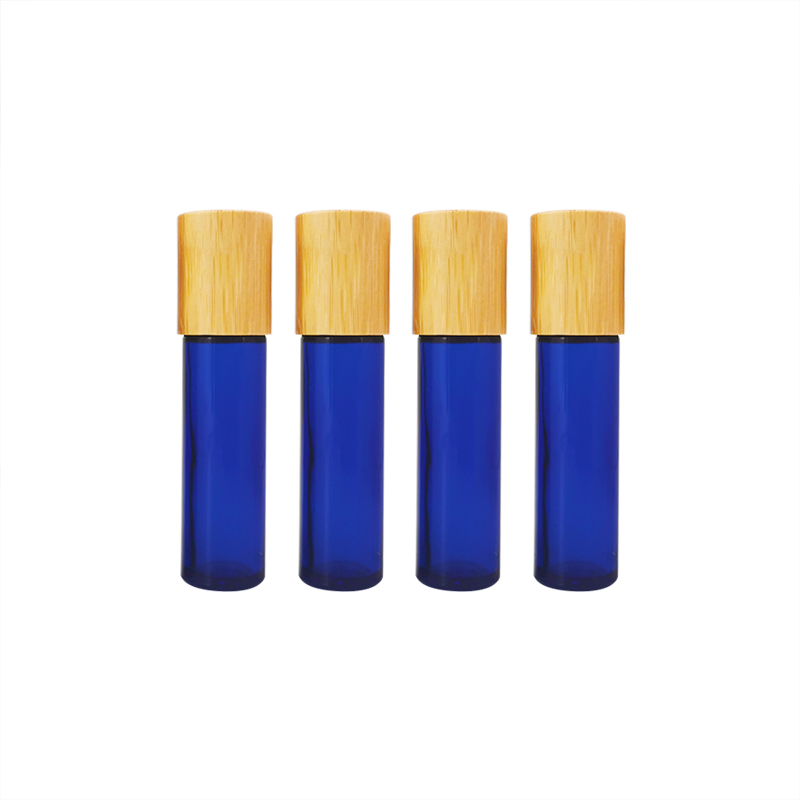 hot sale 10ml Glass Roll On Essential oil Bottle Lip Oil Container Tube with metal lid gold silver black cap