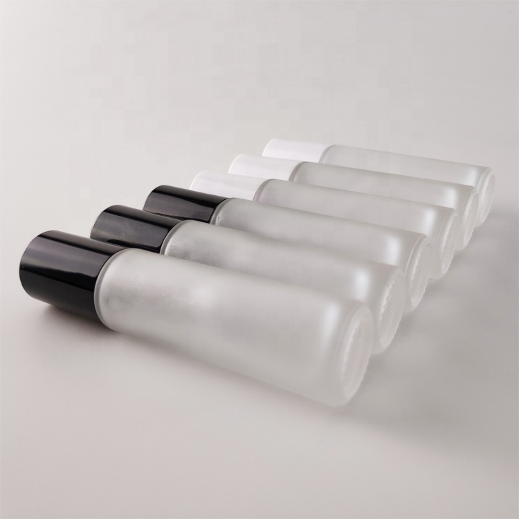 hot sale 10ml matte black glass roll on bottle with stainless steel roller ball popular roller bottles