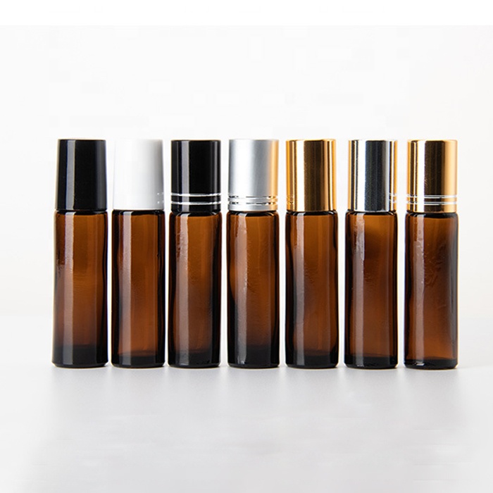 hot sale 10ml matte black glass roll on bottle with stainless steel roller ball popular roller bottles